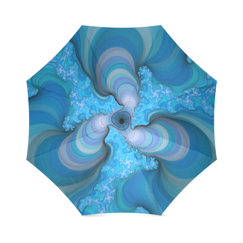 blue fractal Foldable Umbrella (Model U01)
