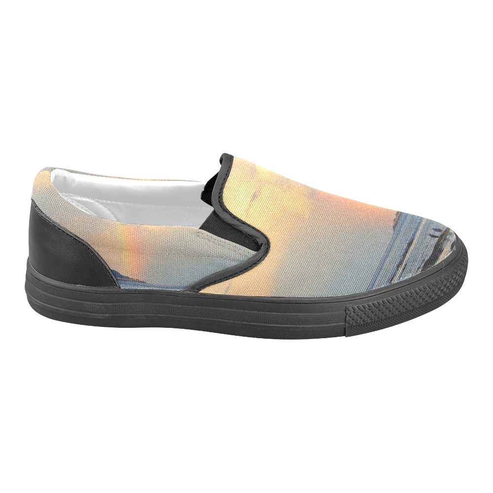 Rainbow Walk Women's Unusual Slip-on Canvas Shoes (Model 019)