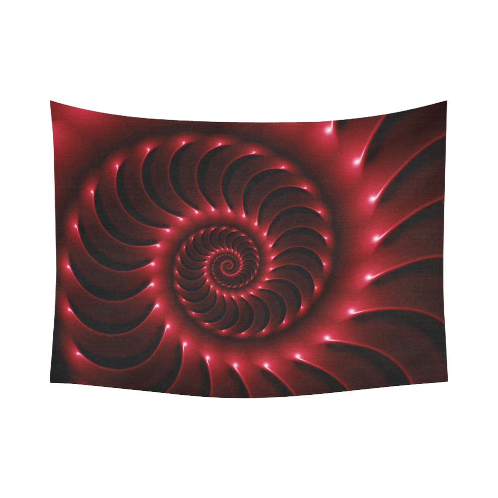 Glossy Red Spiral Fractal Cotton Linen Wall Tapestry 80"x 60"