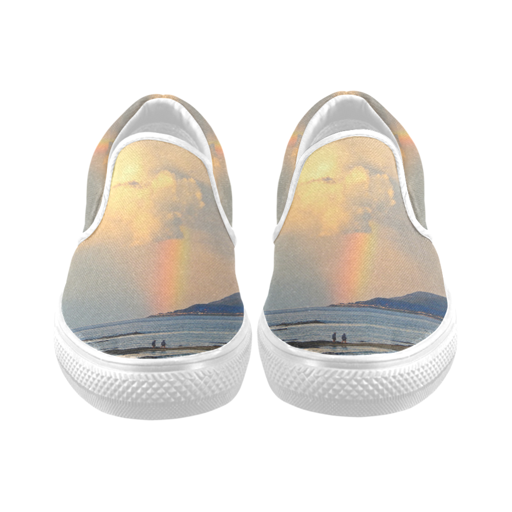 Rainbow Walk Men's Unusual Slip-on Canvas Shoes (Model 019)