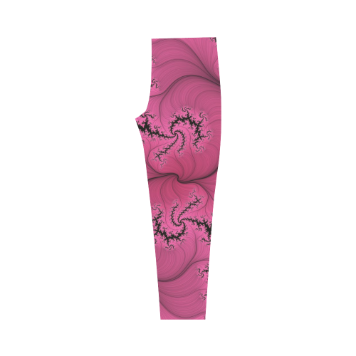 pink and black fractal Capri Legging (Model L02)