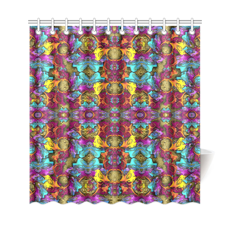 Fantasy rainbow flowers in a environment of calm Shower Curtain 69"x72"