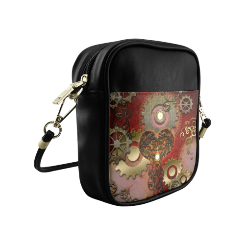 Steampunk, awesome glowing hearts Sling Bag (Model 1627)