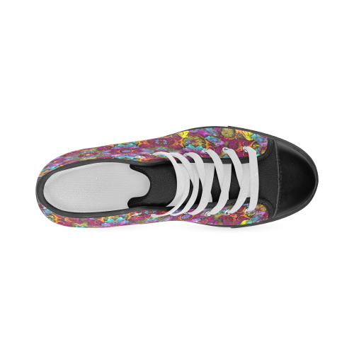 Fantasy rainbow flowers in a environment of calm Men’s Classic High Top Canvas Shoes (Model 017)