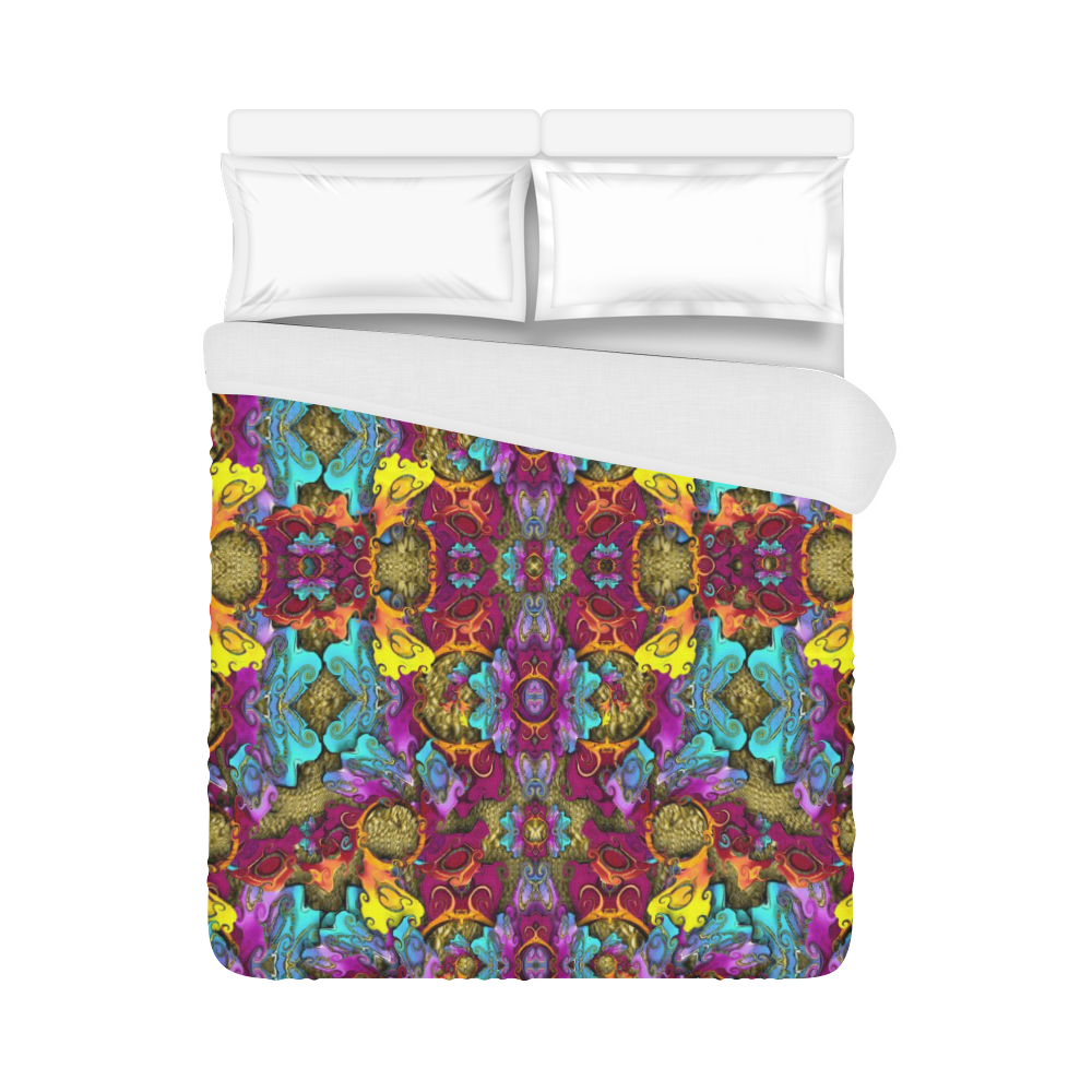 Fantasy rainbow flowers in a environment of calm Duvet Cover 86"x70" ( All-over-print)