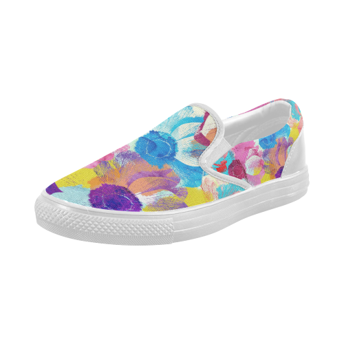 Anemones Flower Women's Slip-on Canvas Shoes (Model 019)