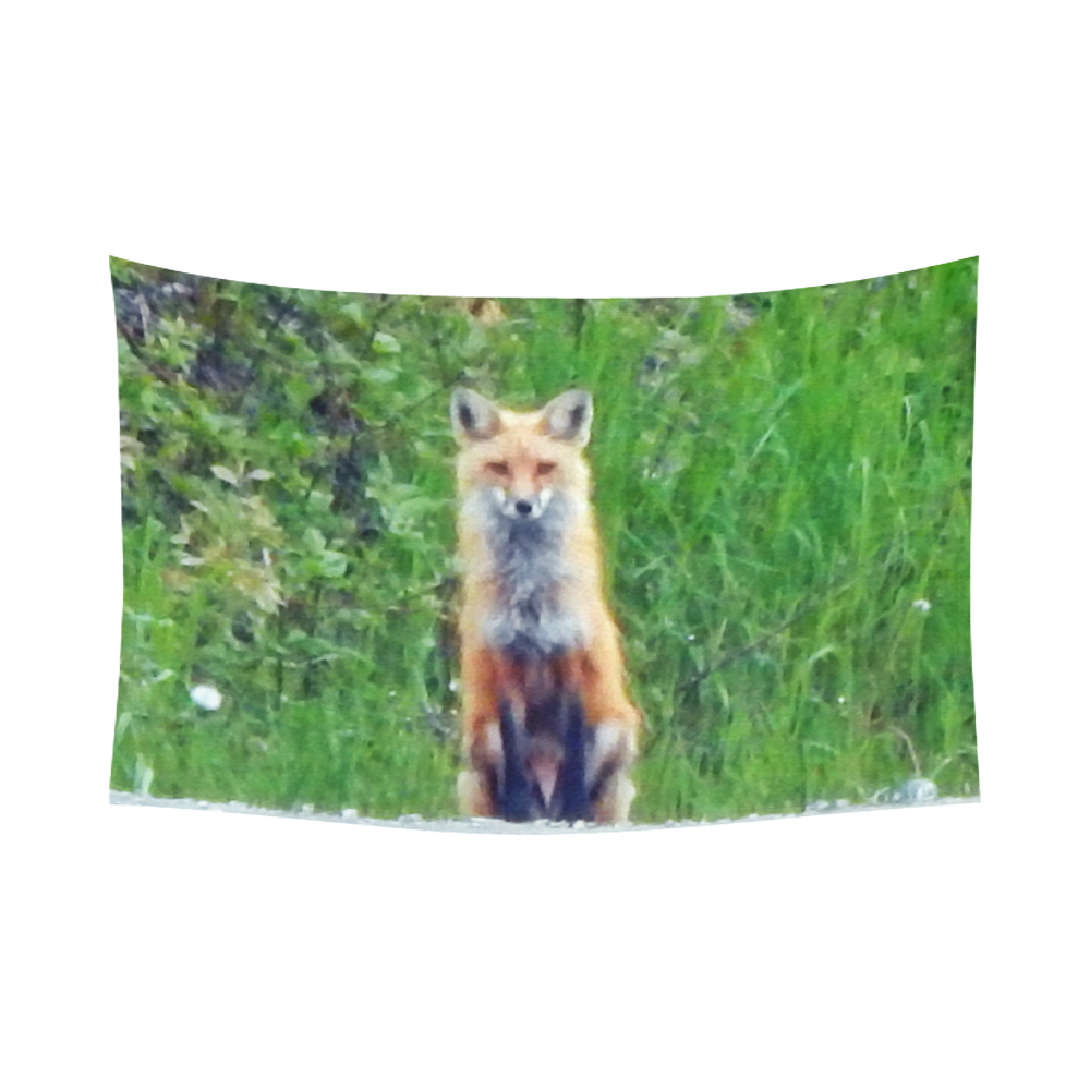 Red Fox Cotton Linen Wall Tapestry 90"x 60"