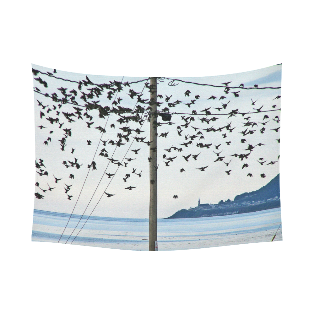 Birds in Flight Cotton Linen Wall Tapestry 80"x 60"