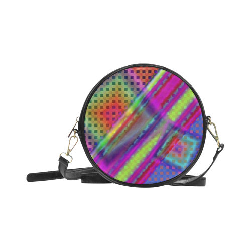 Plaid Design 3D Colours Round Sling Bag (Model 1647)