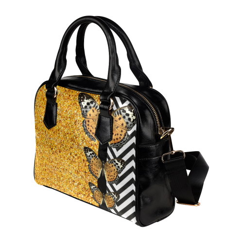 CHEVRON GOLD Shoulder Handbag (Model 1634)