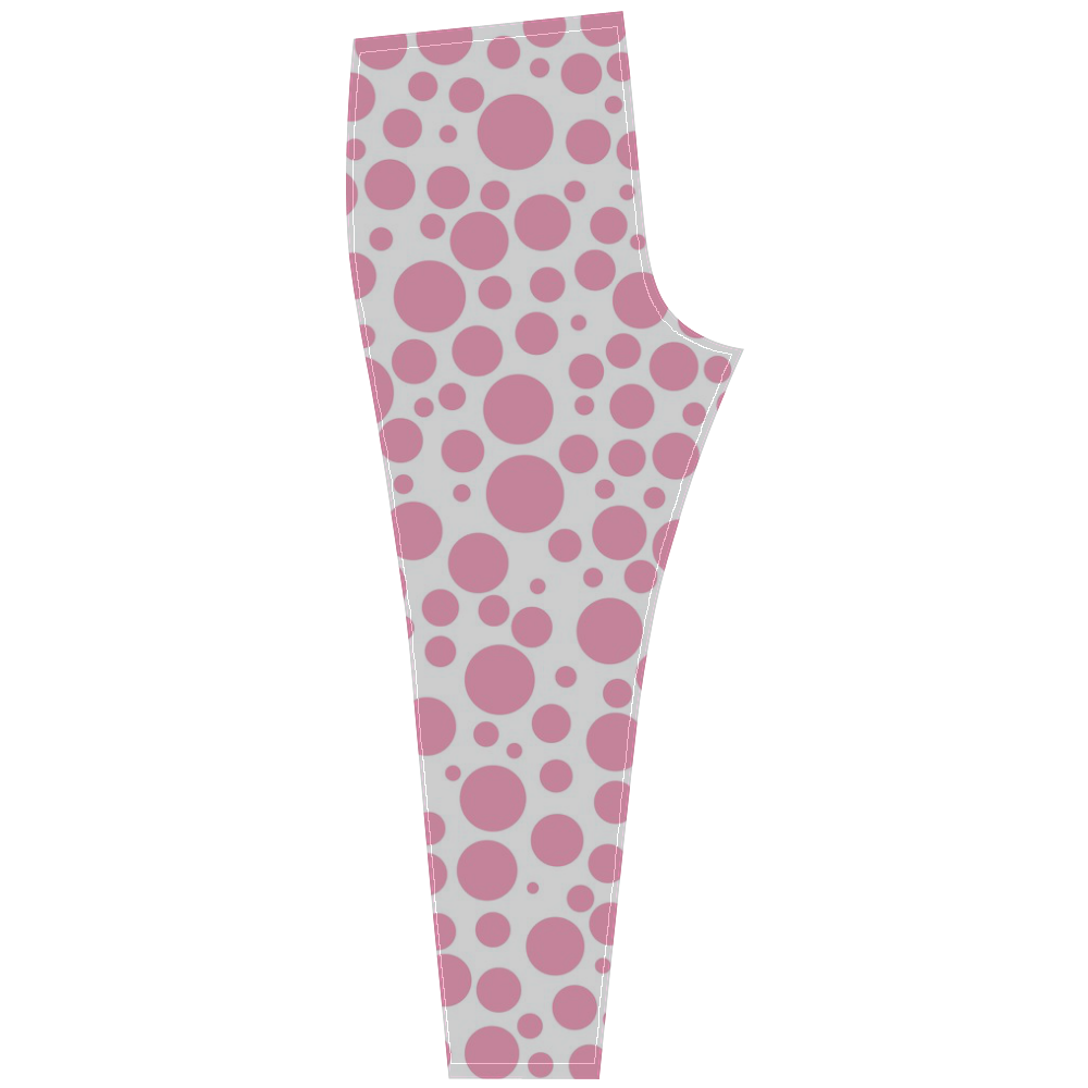 pink polka dot Cassandra Women's Leggings (Model L01)