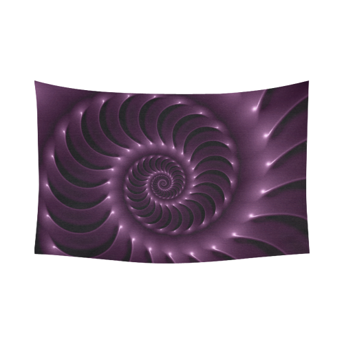 Glossy Purple Spiral Fractal Cotton Linen Wall Tapestry 90"x 60"