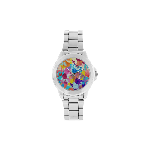 Anemones Flower Unisex Stainless Steel Watch(Model 103)