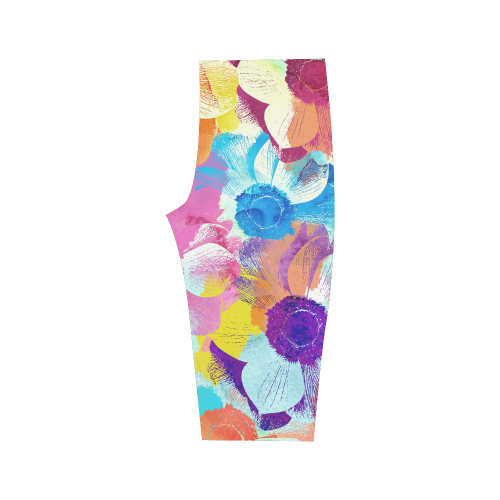 Anemones Flower Hestia Cropped Leggings (Model L03)