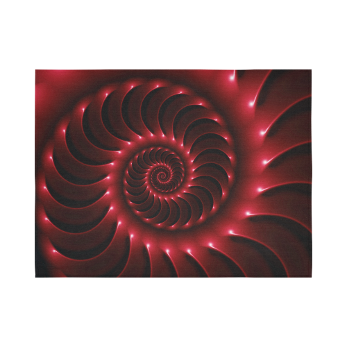 Glossy Red Spiral Fractal Cotton Linen Wall Tapestry 80"x 60"
