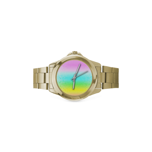 tiny rainbow hearts Custom Gilt Watch(Model 101)