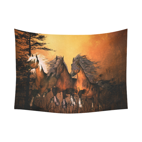 Awesome horses Cotton Linen Wall Tapestry 80"x 60"