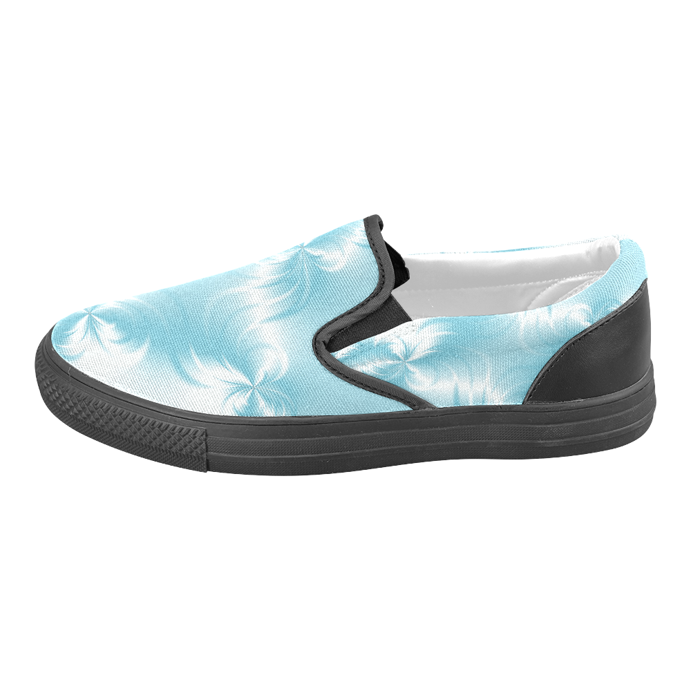 Twisted Blue Pearl Men's Slip-on Canvas Shoes (Model 019)