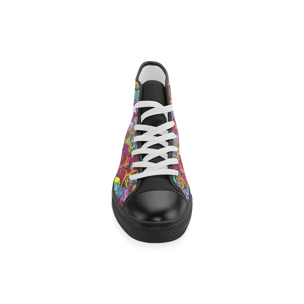 Fantasy rainbow flowers in a environment of calm Men’s Classic High Top Canvas Shoes (Model 017)