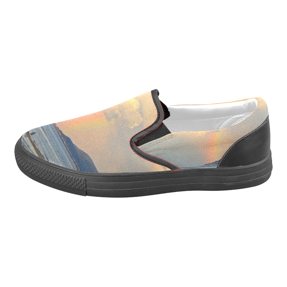 Rainbow Walk Men's Slip-on Canvas Shoes (Model 019)