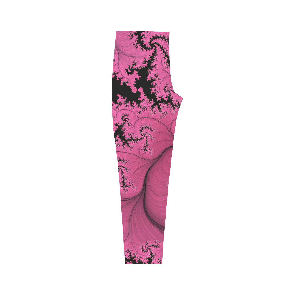 pink and black fractal Capri Legging (Model L02)