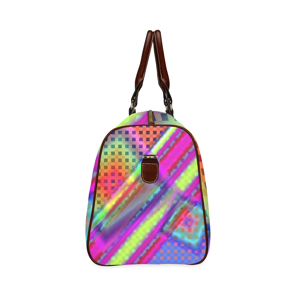 Plaid Design 3D Colours Waterproof Travel Bag/Small (Model 1639)