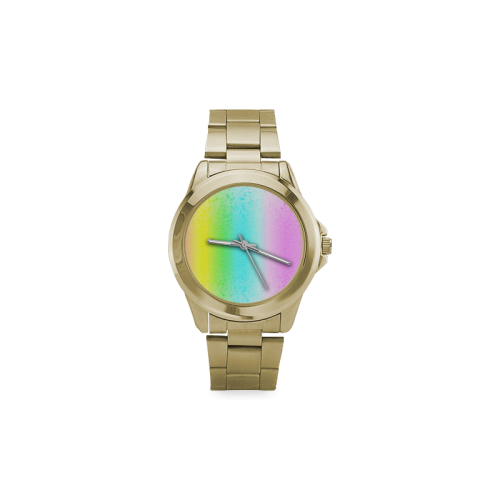 tiny rainbow hearts Custom Gilt Watch(Model 101)