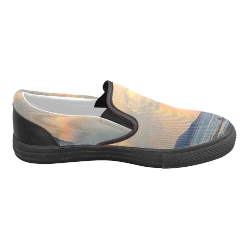 Rainbow Walk Women's Unusual Slip-on Canvas Shoes (Model 019)