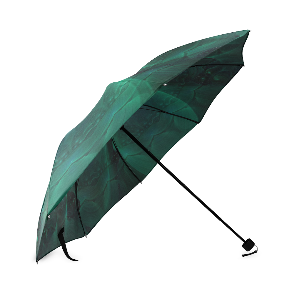 green and blue fractal Foldable Umbrella (Model U01)