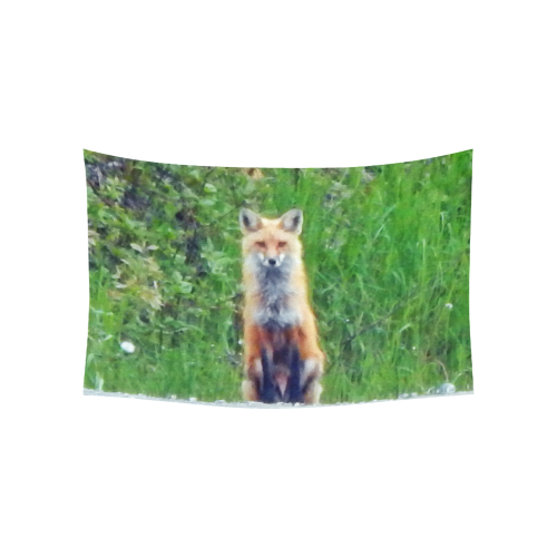 Red Fox Cotton Linen Wall Tapestry 60"x 40"