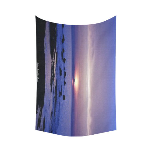 Blue and Purple Sunset Cotton Linen Wall Tapestry 90"x 60"