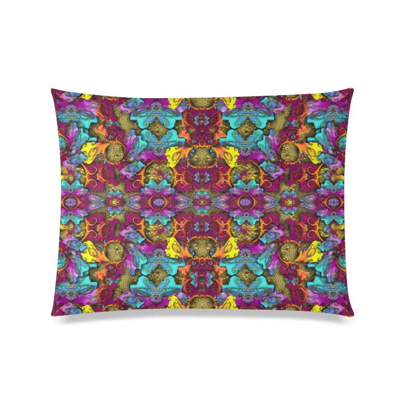 Fantasy rainbow flowers in a environment of calm Custom Zippered Pillow Case 20"x26"(Twin Sides)