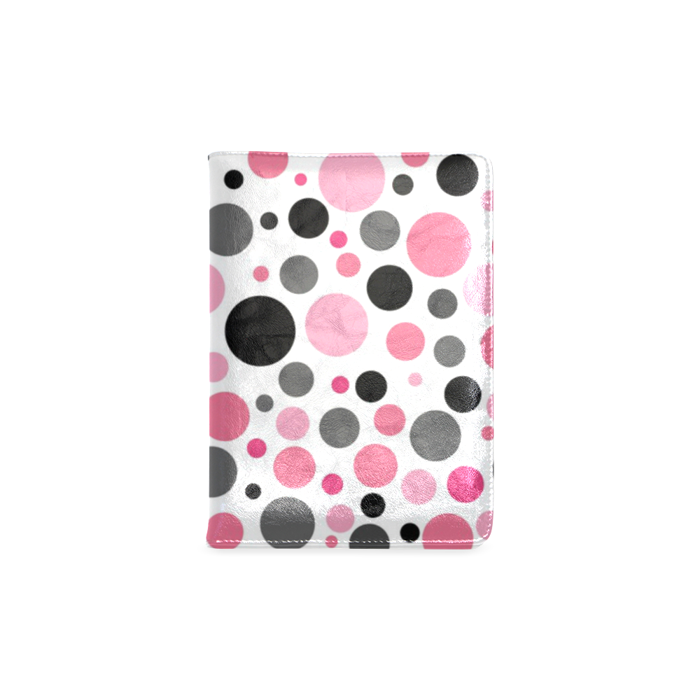 pink gray and black polka dot Custom NoteBook A5