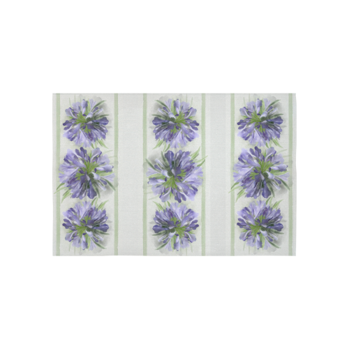 Purple Flowers in lines Cotton Linen Wall Tapestry 60"x 40"
