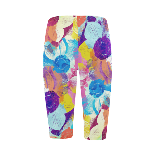 Anemones Flower Hestia Cropped Leggings (Model L03)