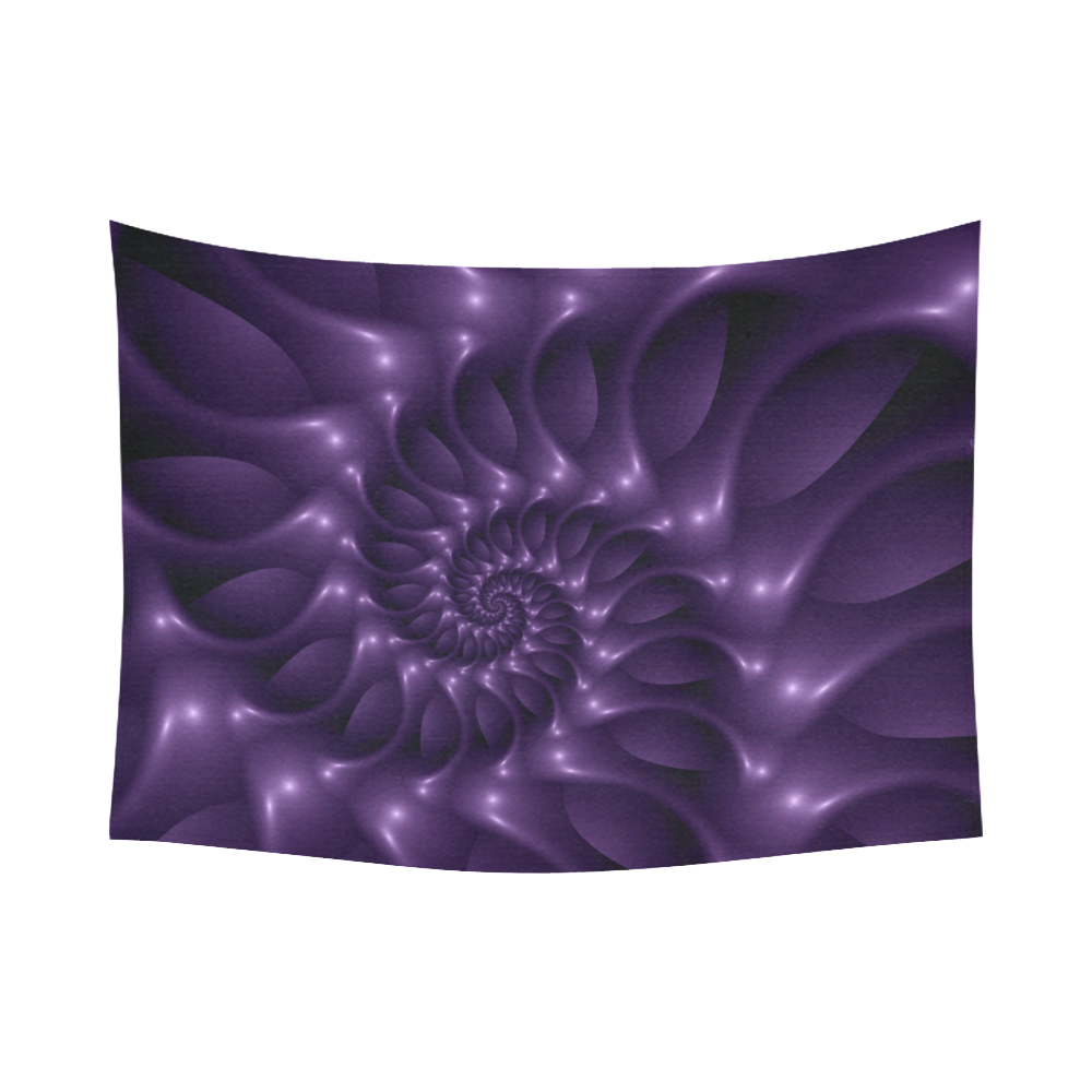 Glossy Purple Spiral Fractal Cotton Linen Wall Tapestry 80"x 60"