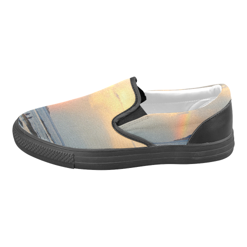 Rainbow Walk Women's Unusual Slip-on Canvas Shoes (Model 019)