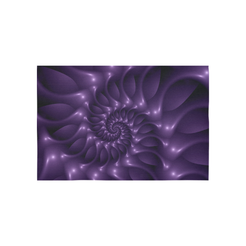 Glossy Purple Spiral Fractal Cotton Linen Wall Tapestry 60"x 40"