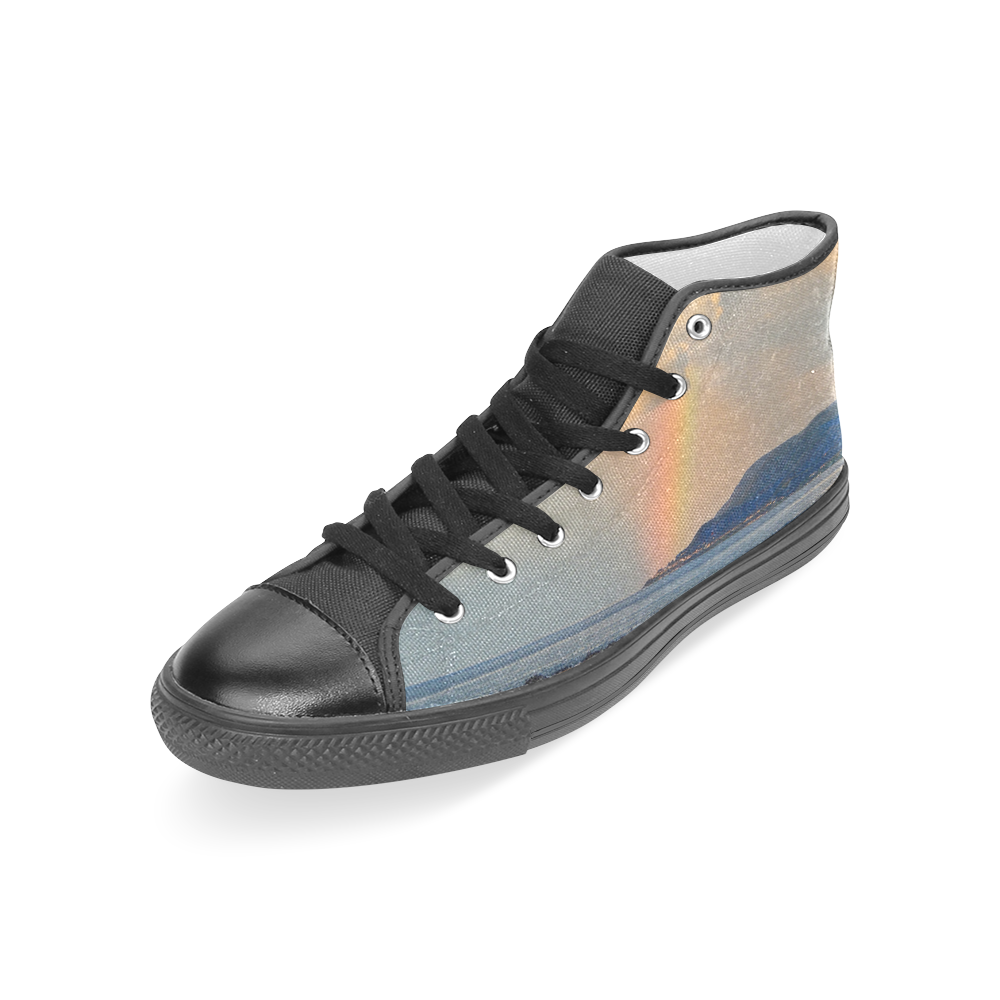 Rainbow Walk Women's Classic High Top Canvas Shoes (Model 017)