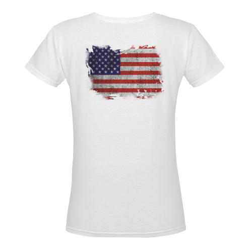 love american Women's Deep V-neck T-shirt (Model T19)