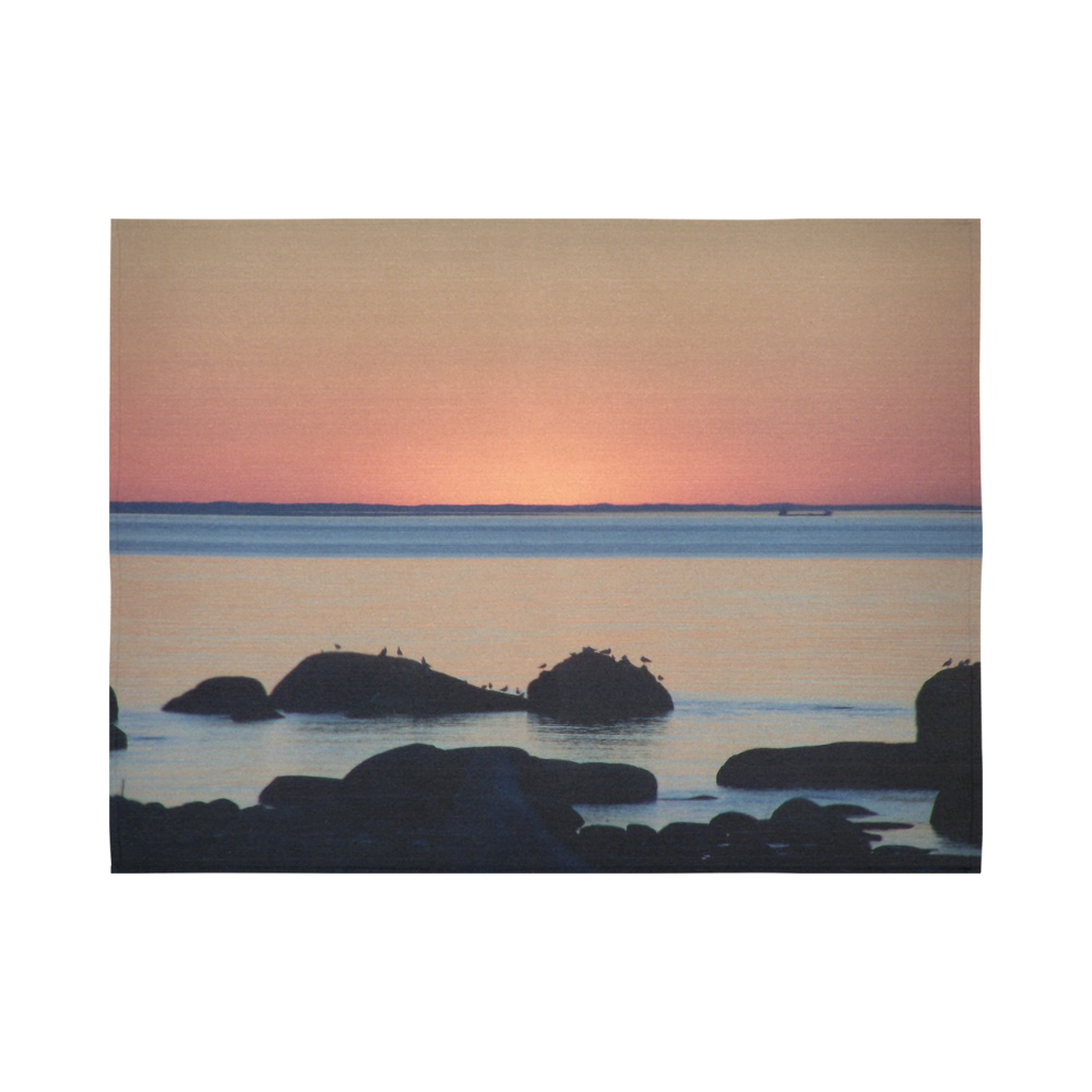 Dusk on the Sea Cotton Linen Wall Tapestry 80"x 60"