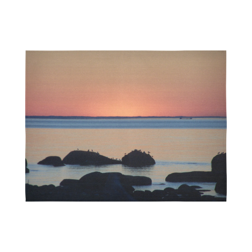 Dusk on the Sea Cotton Linen Wall Tapestry 80"x 60"