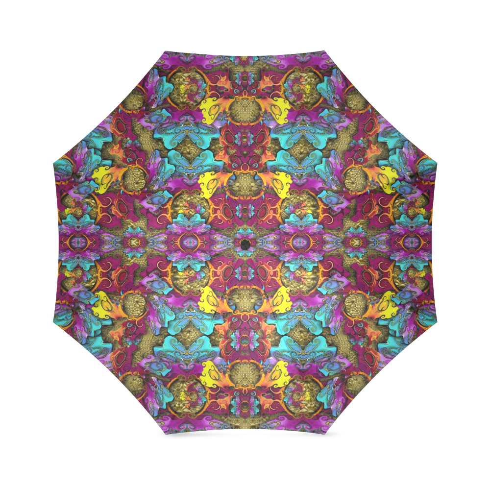 Fantasy rainbow flowers in a environment of calm Foldable Umbrella (Model U01)