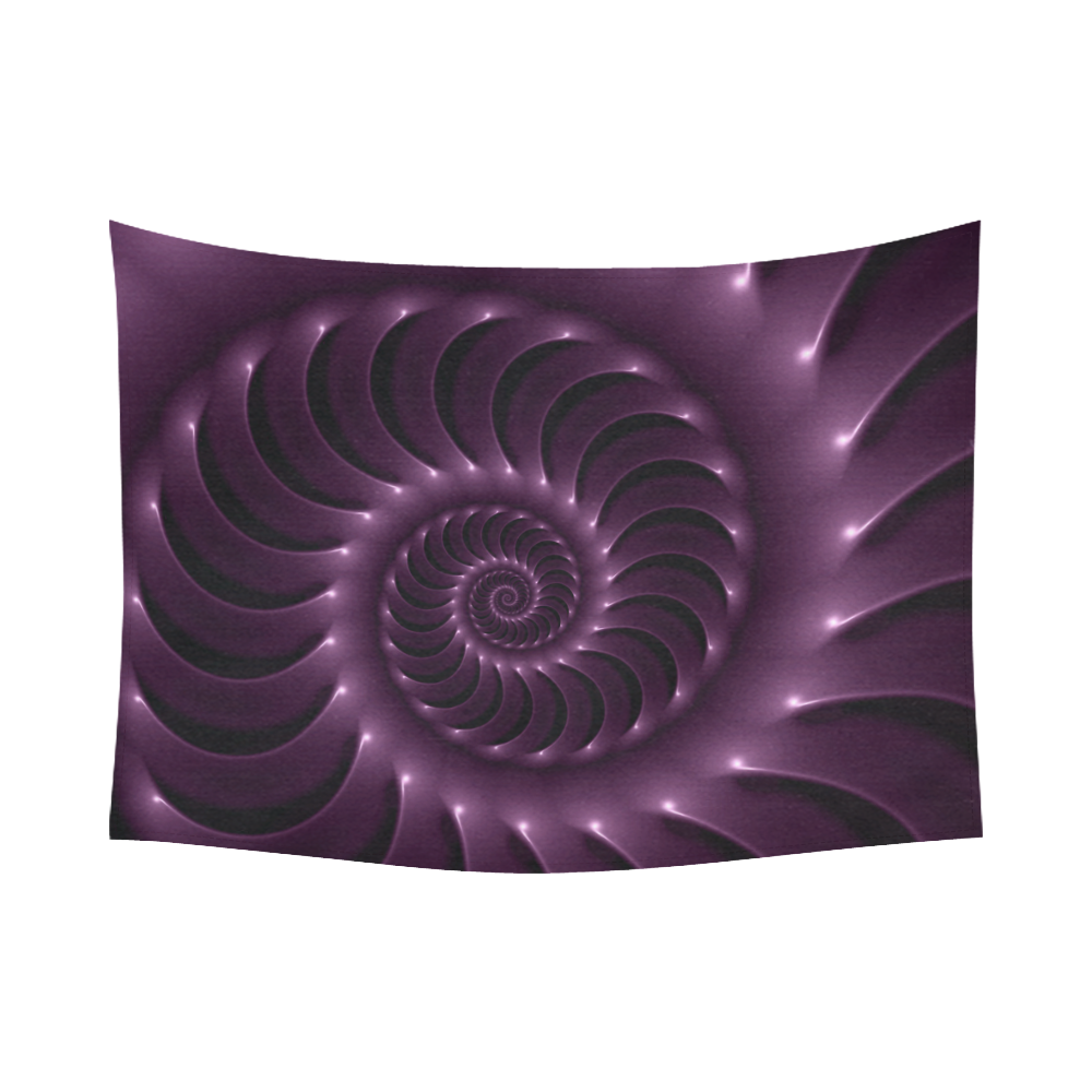 Glossy Purple Spiral Fractal Cotton Linen Wall Tapestry 80"x 60"