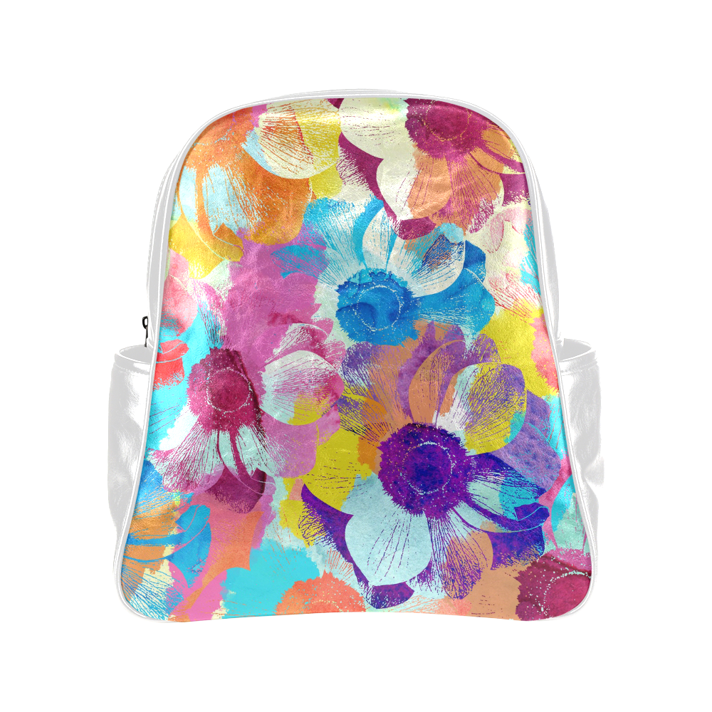 Anemones Flower Multi-Pockets Backpack (Model 1636)