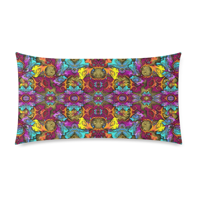 Fantasy rainbow flowers in a environment of calm Custom Rectangle Pillow Case 20"x36" (one side)