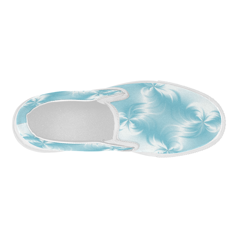 Twisted Blue Pearl Women's Slip-on Canvas Shoes (Model 019)