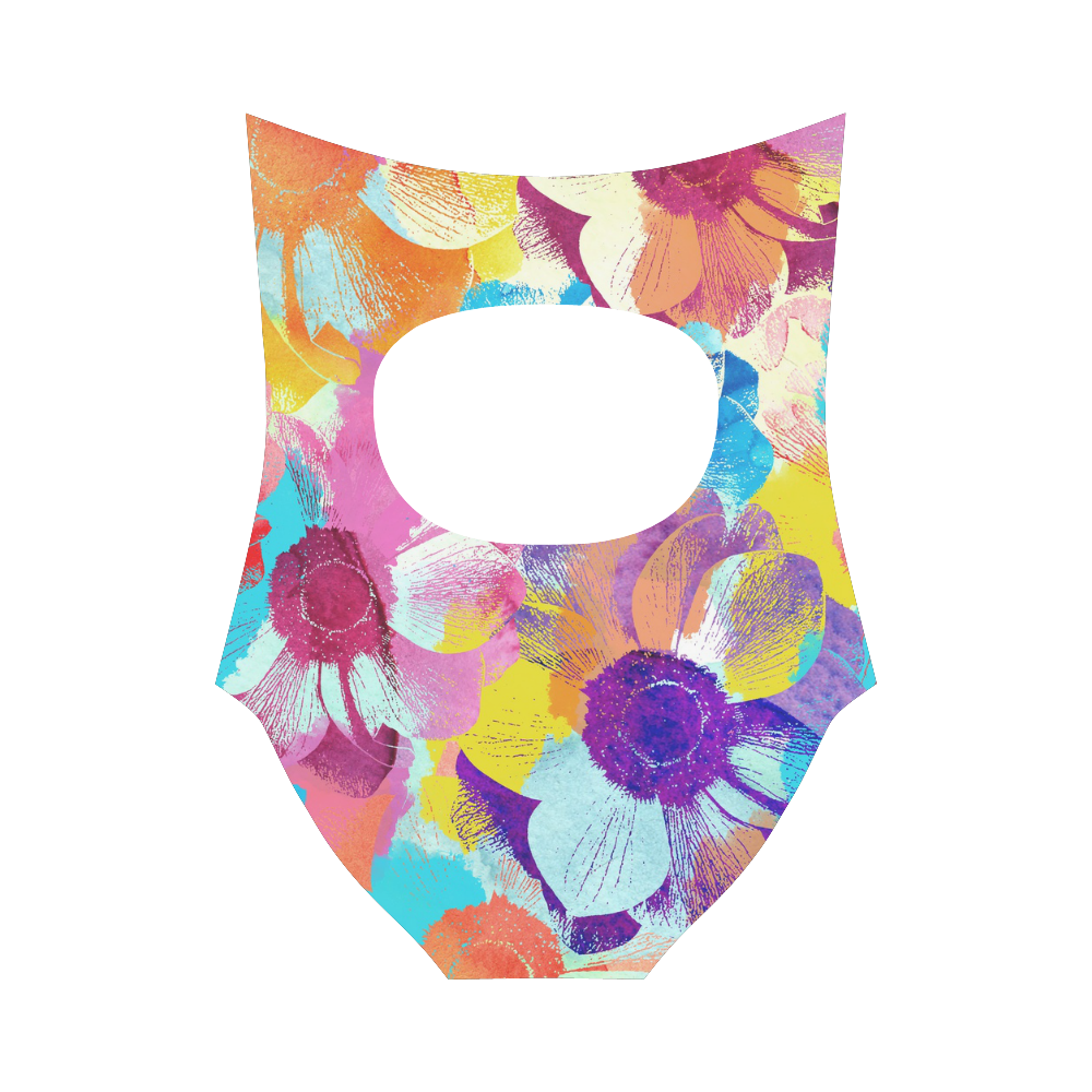 Anemones Flower Strap Swimsuit ( Model S05)