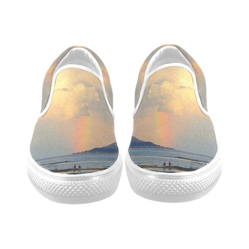 Rainbow Walk Women's Unusual Slip-on Canvas Shoes (Model 019)