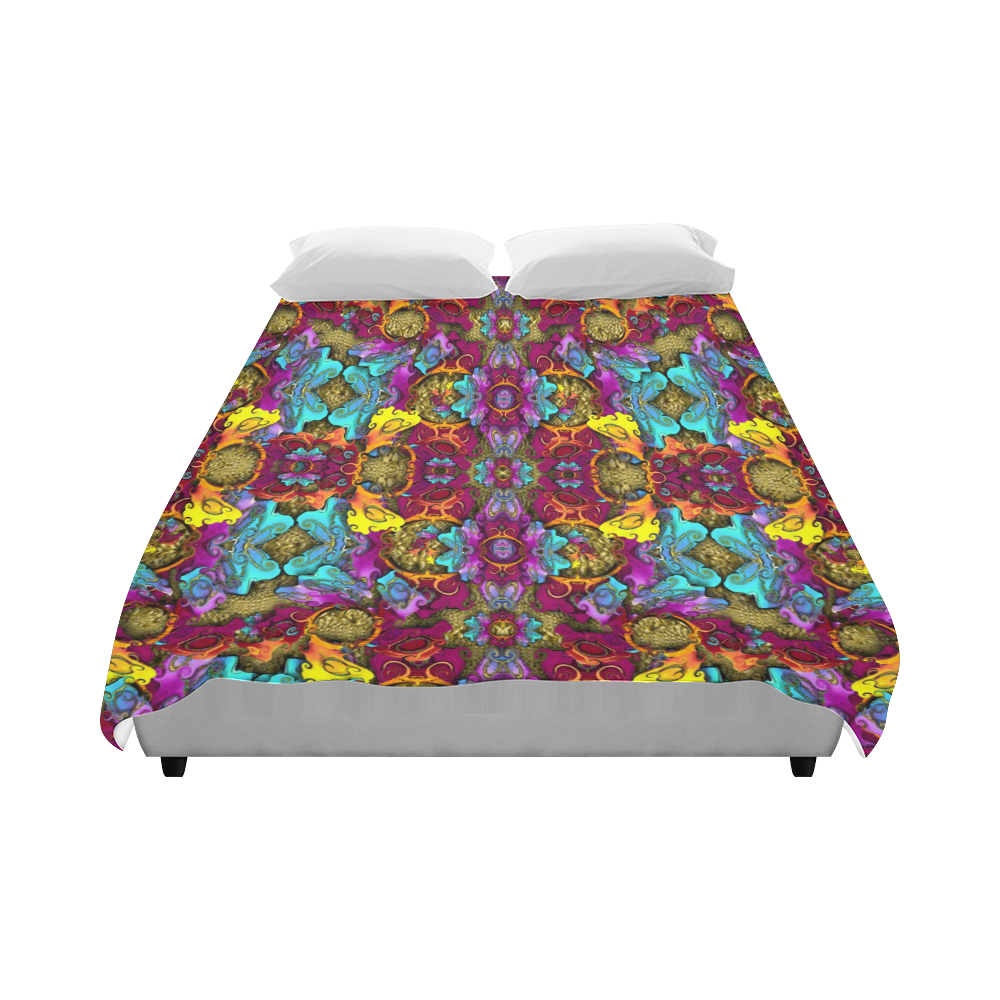 Fantasy rainbow flowers in a environment of calm Duvet Cover 86"x70" ( All-over-print)